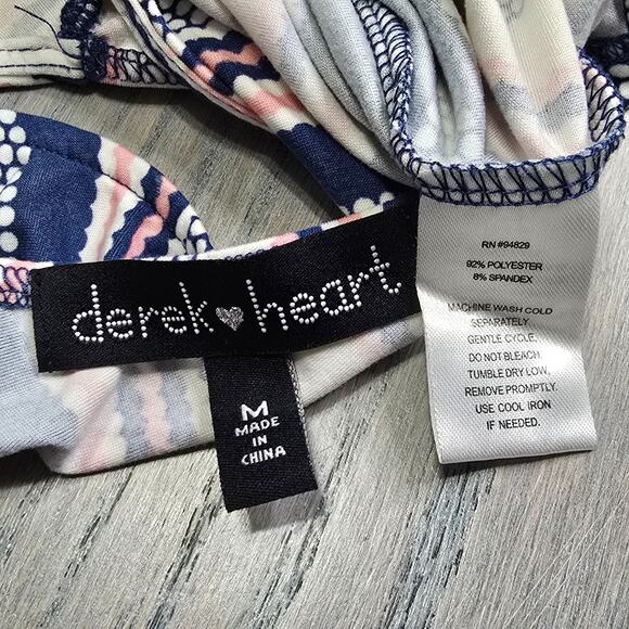 Derek Heart Striped Mini Dress Thin Light Comfortable Fitted Sporty Size M - Picture 6 of 7